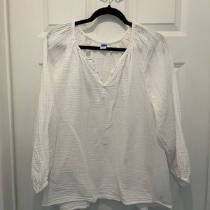 Old navy white gauze, blouse, size XL